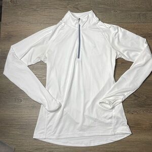 Old Navy Go Dry Women’s White 1/4 Zip Long Sleeve Pullover, size small